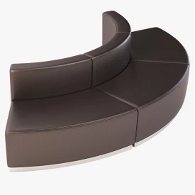 Krysten Round Modular Sectional Convex Bonded Leather Sofa by Orren Ellis 3D Model