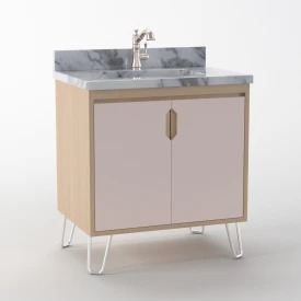 30 inch Millie Teak Vanity for Rectangular Undermount Sink 3D Model