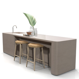 Kitchen Island Countertop 03 PBR 3D Model