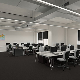 Computer Laboratory Classroom Interior Scene 3D Model