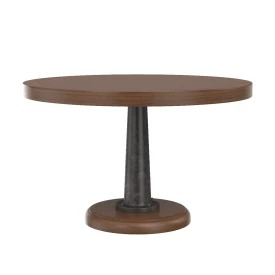 Noir Yacht Dining Table With Cast Pedestal 48inch 3D Model