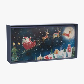 Christmas Boxed Card Set Santa Reindeer In Night Sky 3D Model