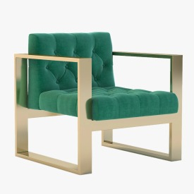 Brass Kube Chair 3D Model