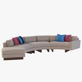 Toasted Clip Curved Sectional Sofa 3D Model