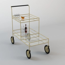Gable Bar Cart 3D Model