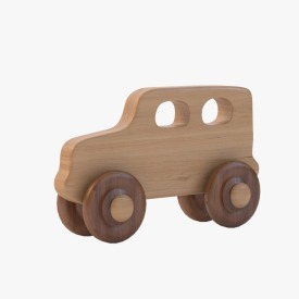 Kid Wooden Toy Car 3D Model