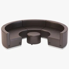Krysten Sectional Five Module Concave Round Booth Sofa 3D Model
