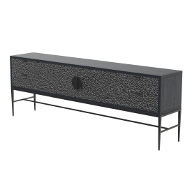 Black Oak Seeded Sideboard Credenza 3D Model