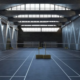 Indoor Badminton Come Basketball Arena 3D Model