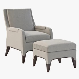 Giles Chair and Ottoman HC9507-24 3D Model