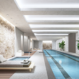 Indoor Swimming Pool Spa Interior Scene 3D Model