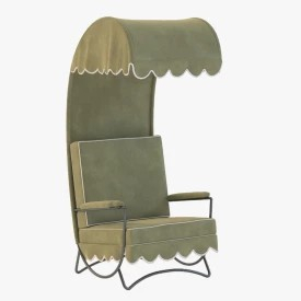 Jean Royere Canopy Lounge Chair 3D Model