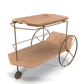 Carrinho De Cha Tea Trolley PBR 3D Model
