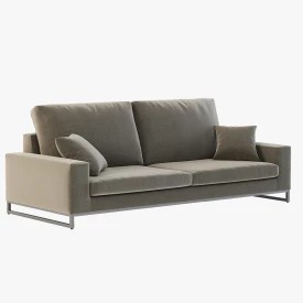 Manutti Zendo Upholstered Sectional Loveseat Sofa with Stitching And Swing 3D Model