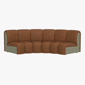 Infinity Cognac Velvet Modular Sectional Sofa 3D Model