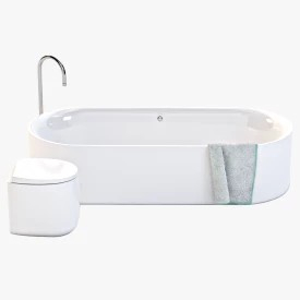 Modern Capsule Bath Tub 3D Model
