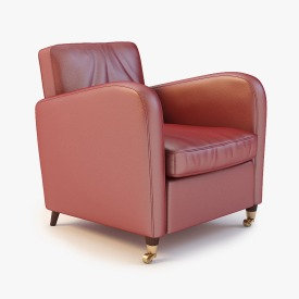 Baxter Charmine Leather Armchair 3D Model