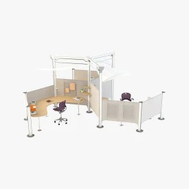 Herman Miller Resolve System with Office Accessories Set 03 3D Model