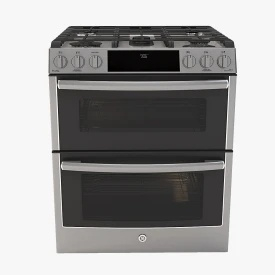 30 inch Slide In Front Control Double Oven Gas Convection Range 3D Model