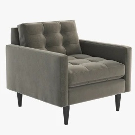 Crate And Barrel Tufted Petrie Midcentury Club Chair 3D Model