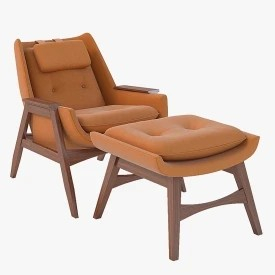 Adrian Pearsall Lounge Chair with Ottoman 3D Model