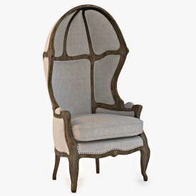Versailles Burlap Backed Chair 3D Model