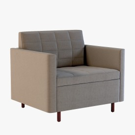 Ultra Detail Upholstered Tuxedo Classic Club Chair 3D Model