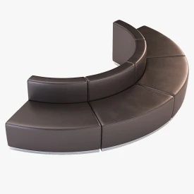Krysten Sectional Four Module Convex Round Booth Sofa 3D Model