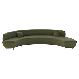 Curved Half Moon Sectional Chaise Lounge Fabric Sofa 3D Model