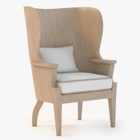 Formations Wooden Barrel Wing Chair 3D Model