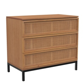 Zadie 3 Drawer Rattan Chest 3D Model