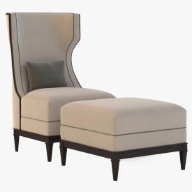 Bolier Modern Luxury Demi Wing Chair 92006 3D Model