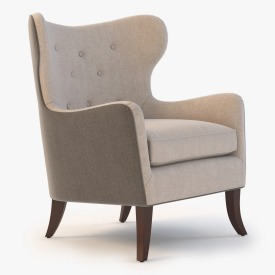 Simon Pebble Wingback Chair 3D Model