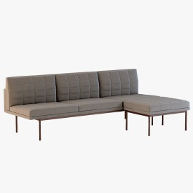 Ultra Detail Upholstered Tuxedo Chaise 3D Model