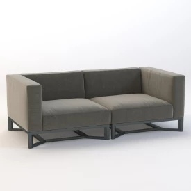 Bloc Modular 2 Seater Sofa by Gloster 3D Model