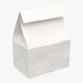 Concession Essentials - 4lb White Paper Bags 3D Model
