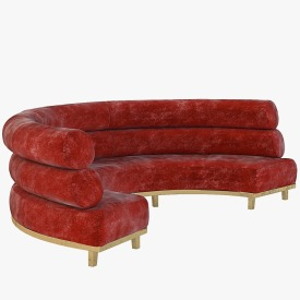 Round Booth Banquette Sofa 3D Model