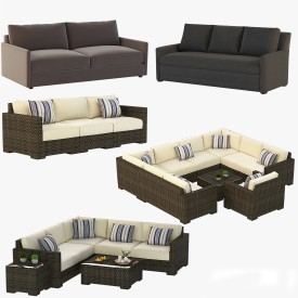 Crate and Barrel Sofa Collection 01 3D Model