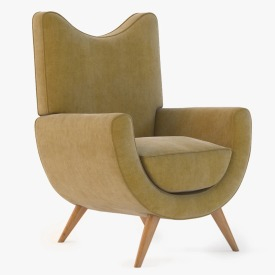 Salon Ambassador Chair By Jean Royere 3D Model